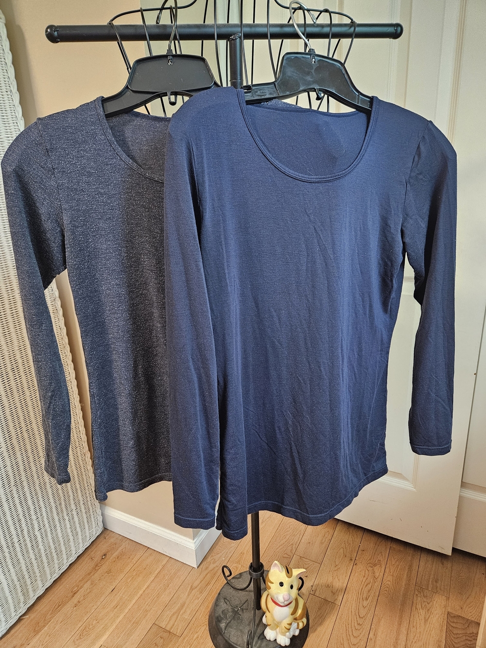 Two Women’s Long-Sleeve Scoop Neck  Stretch Tops
